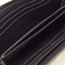 Michael Kors Black Leather Jet Set Zip Around Wallet