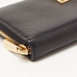 Michael Kors Black Leather Jet Set Zip Around Wallet