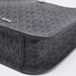 Michael Kors Black Signature Coated Canvas Briley Messenger Bag