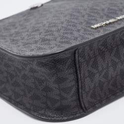 Michael Kors Black Signature Coated Canvas Briley Messenger Bag