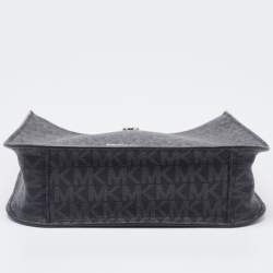 Michael Kors Black Signature Coated Canvas Briley Messenger Bag