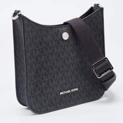 Michael Kors Black Signature Coated Canvas Briley Messenger Bag