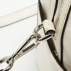 Michael Kors White/Black Leather Medium Center Stripe Mercer Duffle Bag