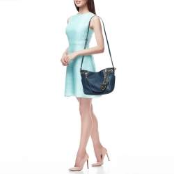 Pre Owned MICHAEL Michael Kors Blue Leather Jet Set Chain Satchel