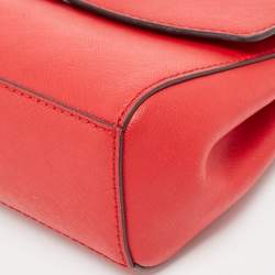 Pre Owned Michael Kors Red Leather Ava Top Handle Bag