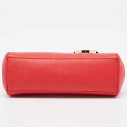 Pre Owned Michael Kors Red Leather Ava Top Handle Bag