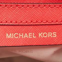 Pre Owned Michael Kors Red Leather Ava Top Handle Bag