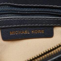 مملوكة مسبقًا Michael Kors Navy Blue/White Woven Leather Whitney Shoulder Bag