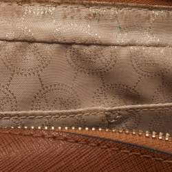 Pre Owned Michael Kors Brown Saffiano Leather Jet Set Camera Crossbody Bag