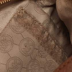 Pre Owned Michael Kors Brown Saffiano Leather Jet Set Camera Crossbody Bag