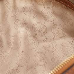 Pre Owned Michael Kors Brown Saffiano Leather Jet Set Camera Crossbody Bag