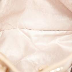 Pre Owned Michael Kors Beige Saffiano Leather Large East West Jet Set Tote