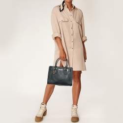 Pre Owned Michael Kors Black Leather Medium East West Dillon Tote