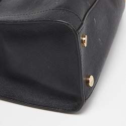 Pre Owned Michael Kors Black Leather Medium East West Dillon Tote