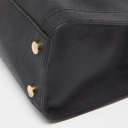 Pre Owned Michael Kors Black Leather Medium East West Dillon Tote