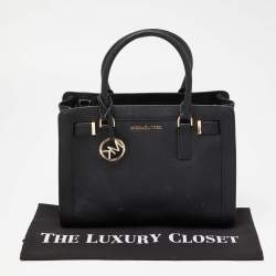 Pre Owned Michael Kors Black Leather Medium East West Dillon Tote