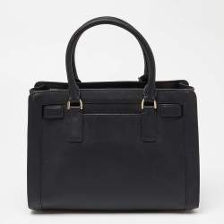 Pre Owned Michael Kors Black Leather Medium East West Dillon Tote