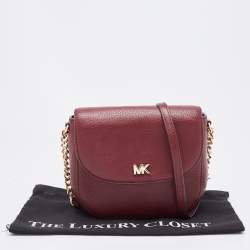 Pre Owned حقيبة كروس مايكل كورس موت جلد عنابي