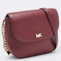 Pre Owned حقيبة كروس مايكل كورس موت جلد عنابي