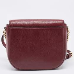 Pre Owned حقيبة كروس مايكل كورس موت جلد عنابي