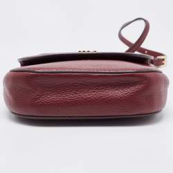 Pre Owned حقيبة كروس مايكل كورس موت جلد عنابي