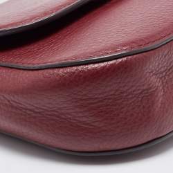 Pre Owned حقيبة كروس مايكل كورس موت جلد عنابي