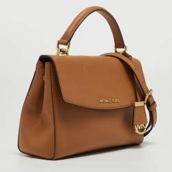 Pre Owned Michael Kors Brown Saffiano Leather Small Ava Top Handle Bag
