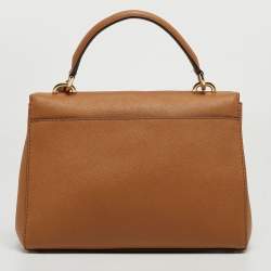 Pre Owned Michael Kors Brown Saffiano Leather Small Ava Top Handle Bag
