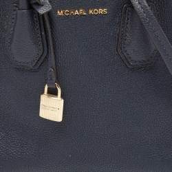 Pre Owned Michael Kors Blue Leather Small Mercer Tote