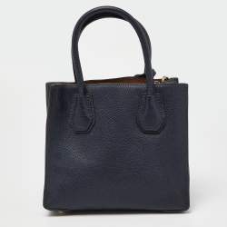 Pre Owned Michael Kors Blue Leather Small Mercer Tote