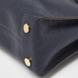 Pre Owned Michael Kors Blue Leather Small Mercer Tote