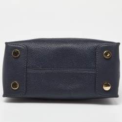 Pre Owned Michael Kors Blue Leather Small Mercer Tote