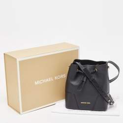 Pre Owned Michael Kors Black Leather Nicole Bucket Bag