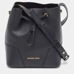 Pre Owned Michael Kors Black Leather Nicole Bucket Bag