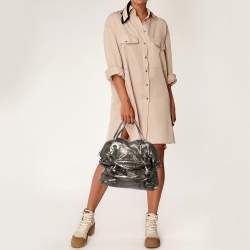 Pre Owned Michael Kors Metallic Gathered Leather Zuma Bag