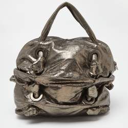 Pre Owned Michael Kors Metallic Gathered Leather Zuma Bag
