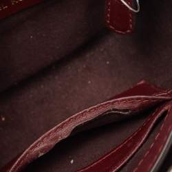 Pre Owned MICHAEL KORS Burgundy Leather Eyelet Embellished Flap Crossbody Bag