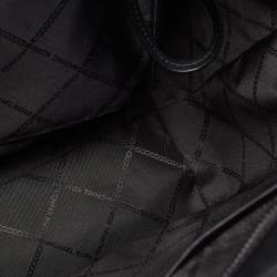 Pre Owned Michael Kors Black Pink Checkboard Logo Leather Large Whitney Tote