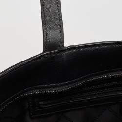 Pre Owned Michael Kors Black Pink Checkboard Logo Leather Large Whitney Tote