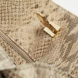 Pre Owned Michael Kors Grey Python Effect Leather Satchel