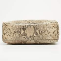 Pre Owned Michael Kors Grey Python Effect Leather Satchel