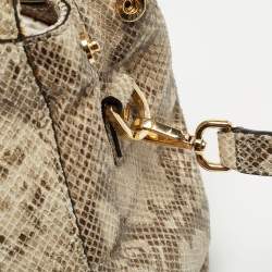 Pre Owned Michael Kors Grey Python Effect Leather Satchel