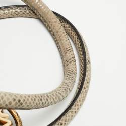 Pre Owned Michael Kors Grey Python Effect Leather Satchel