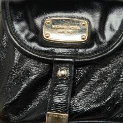 Michael Kors Black Patent Leather Fulton Hobo