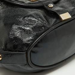 Michael Kors Black Patent Leather Fulton Hobo