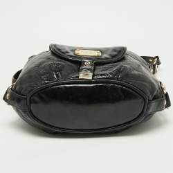 Michael Kors Black Patent Leather Fulton Hobo