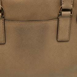 Pre Owned Michael Kors Beige Leather Hamilton East West Tote