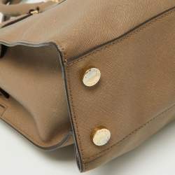 Pre Owned Michael Kors Beige Leather Hamilton East West Tote