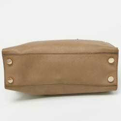 Pre Owned Michael Kors Beige Leather Hamilton East West Tote