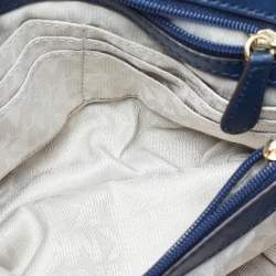 Pre Owned Michael Kors Blue Quilted Denim and Leather Sloan Shoulder Bag